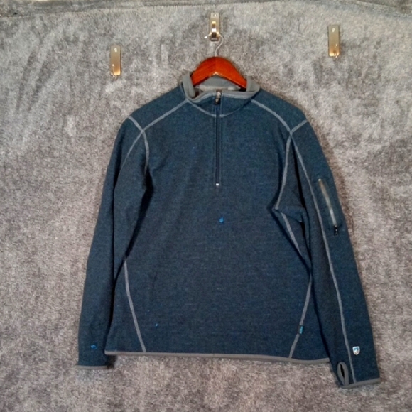 Kuhl Other - KÜHL Blue Quarter-Zip Pullover Blue Chianti Wool Blend Outdoors Mens M